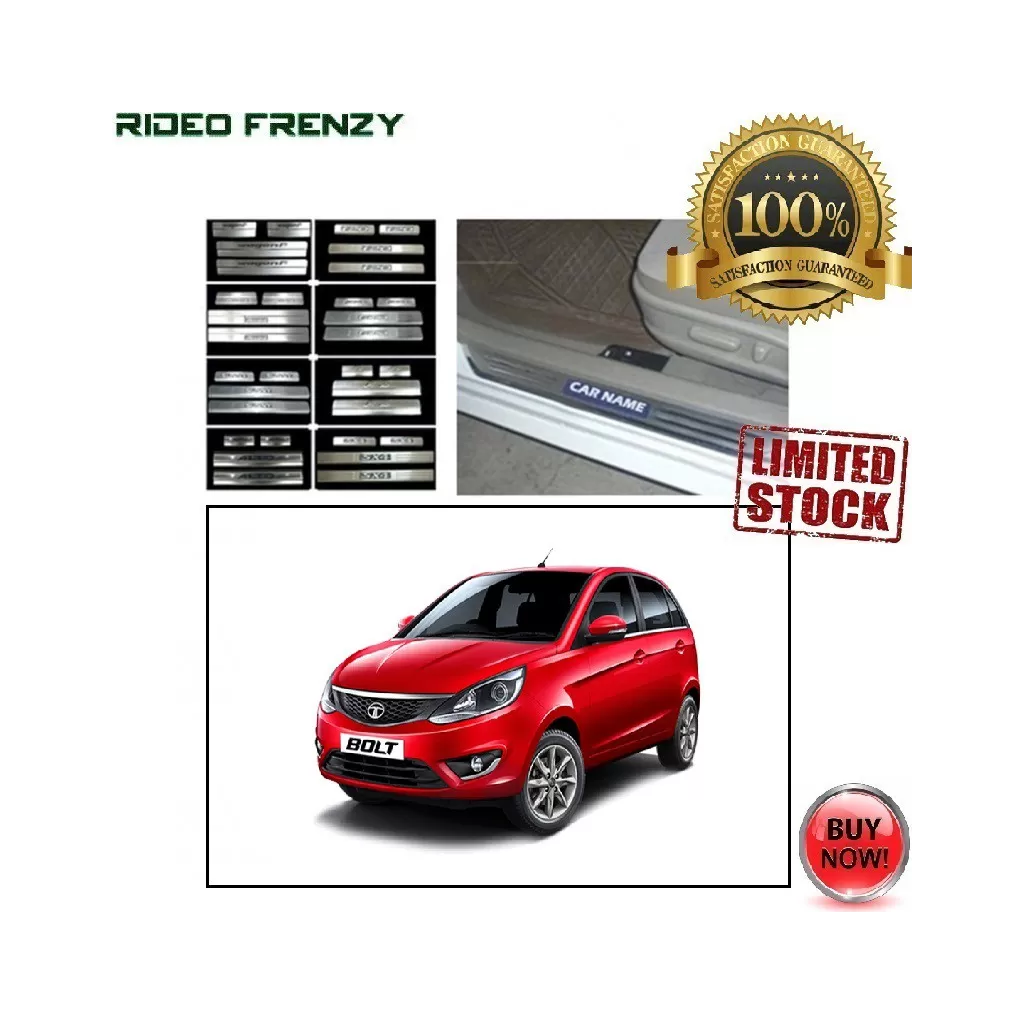 Buy Tata Bolt Door Stainless Steel Sill Plate with Blue LED online at low prices-RideoFrenzy