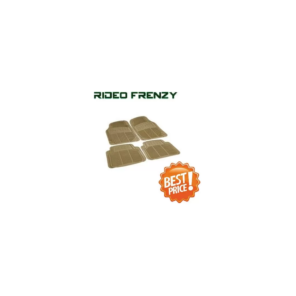 Buy Buy Ruf & Tuf Modesto Beige Rubber Floor Mats-4 pieces at low prices-RideoFrenzy