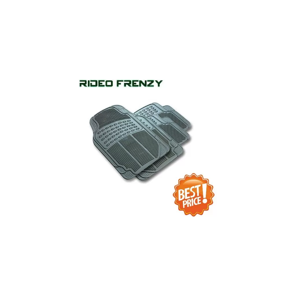 Buy Ruf & Tuf Modesto Gray Rubber Floor Mats-4 pieces at low prices-RideoFrenzy