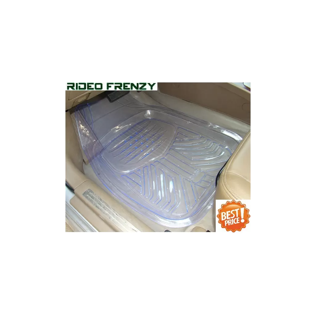 Buy Ruf & Tuf Modesto Transparent Rubber Floor Mats-4 pieces at low prices-RideoFrenzy