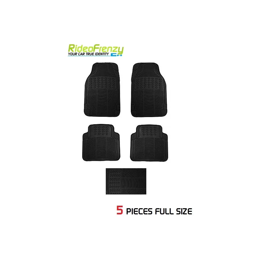 Buy Big Size Ruf & Tuf Black Rubber Car Floor Mats | 5 pieces