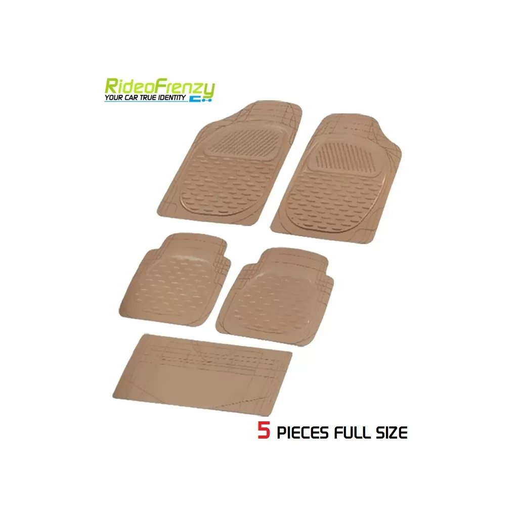 Big Size Ruf & Tuf Beige Rubber Floor Mats | 5 pieces