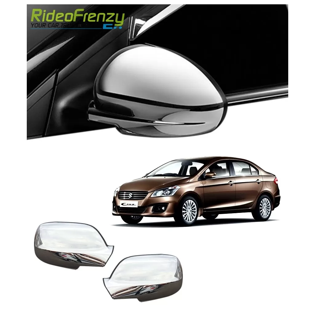 Buy Triple Layered Maruti Ciaz Chrome Mirror Covers at low prices-RideoFrenzy