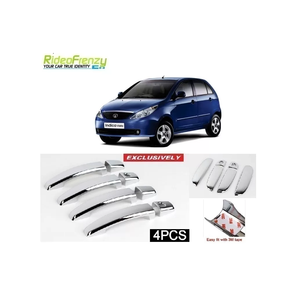 Buy Tata Indica Vista Door Chrome Handle Covers online at low prices-RideoFrenzy Buy Tata Indica Vista Door Chrome Handle Covers online at low prices-RideoFrenzy