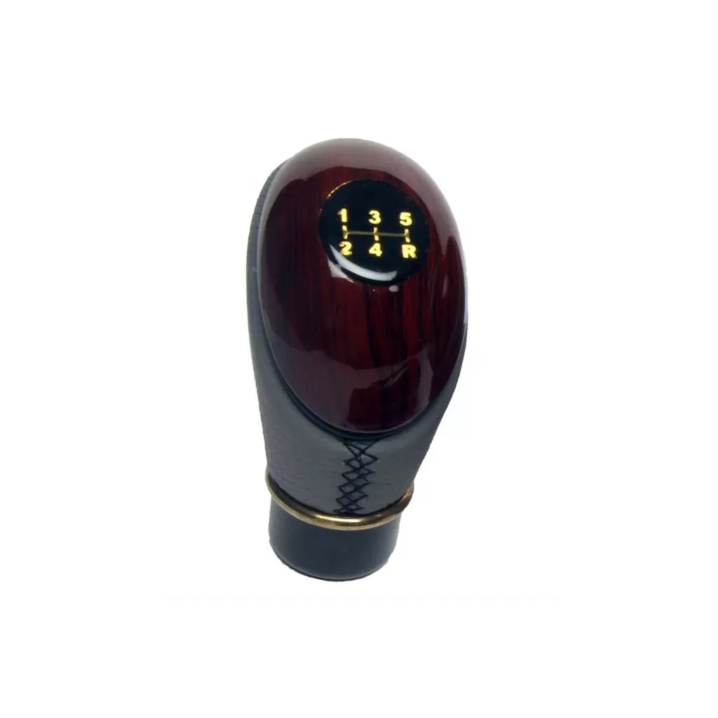 Type R Gray Leather Wooden Finished Gear Knob online at low prices-Rideofrenzy