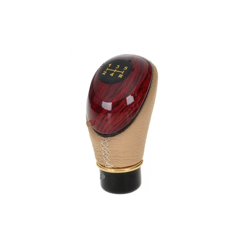Type R Beige Leather Wooden Finished Gear Knob online at low prices-Rideofrenzy