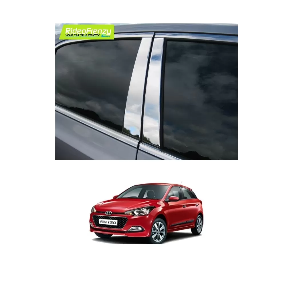 Buy Hyundai Elite i20 Steel Chrome Pliiar Set online at low prices-RideoFrenzy