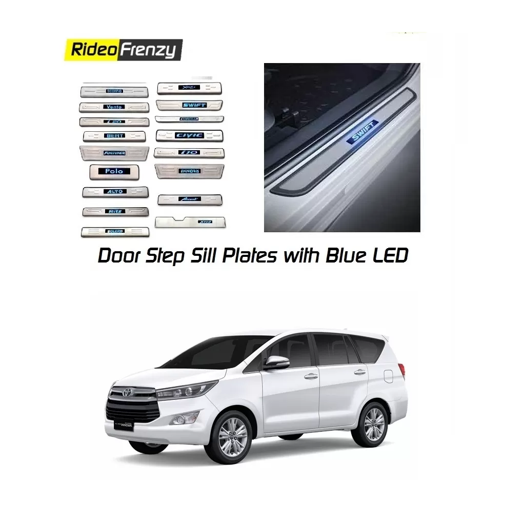 Buy Innova Crysta Stainless Steel Sill Plate with Blue LED online-Rideofrenzy