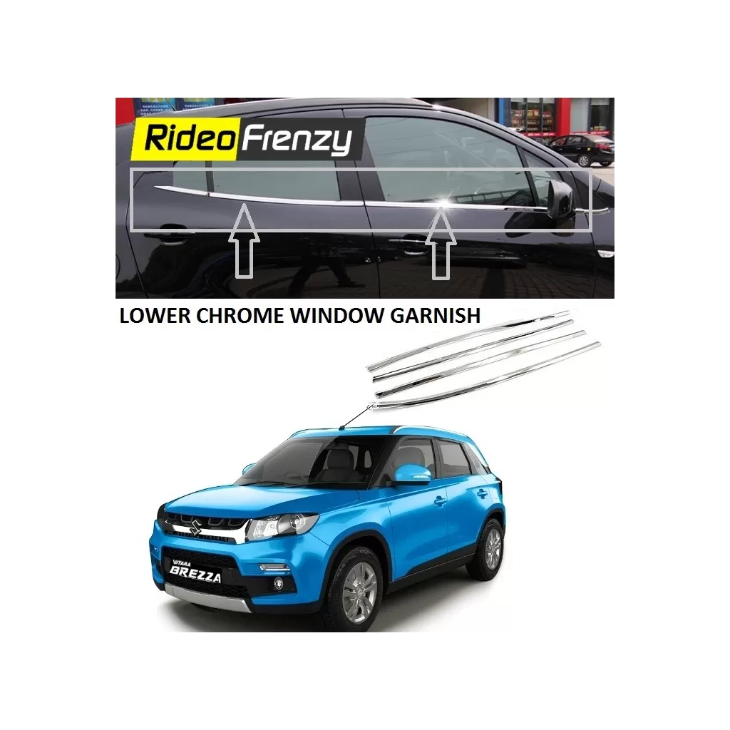 Buy Vitara Brezza Lower Window Garnish | Stainless Steel