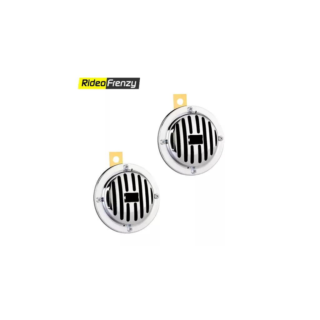 Premium Car/Bike Compact Chrome Horn (Set of 2)