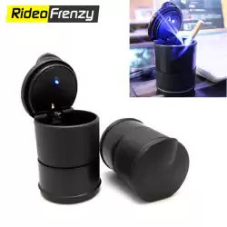 Premium Combo of Fancy Blue LED Light Ashtray & Stanley Car Cigarette Lighter 12V