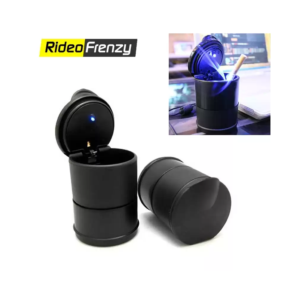 Premium Combo of Fancy Blue LED Light Ashtray & Stanley Car Cigarette Lighter 12V
