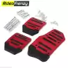Metallic Anti Slip Car Pedal Kit Set of 3 Blue