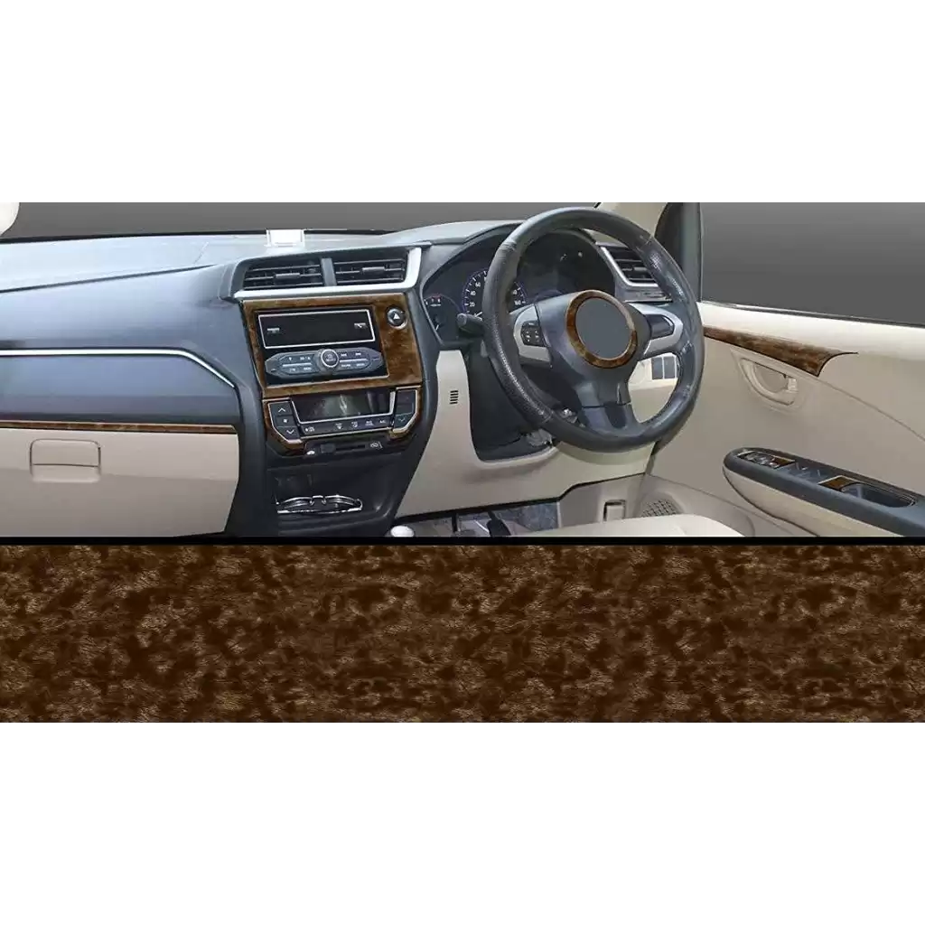 Buy New Honda Amaze & Brio Walnut Wooden Dashboard Trim Kit online at low prices-RideoFrenzy Buy New Honda Amaze & Brio Walnut Wooden Dashboard Trim Kit online at low prices-RideoFrenzy