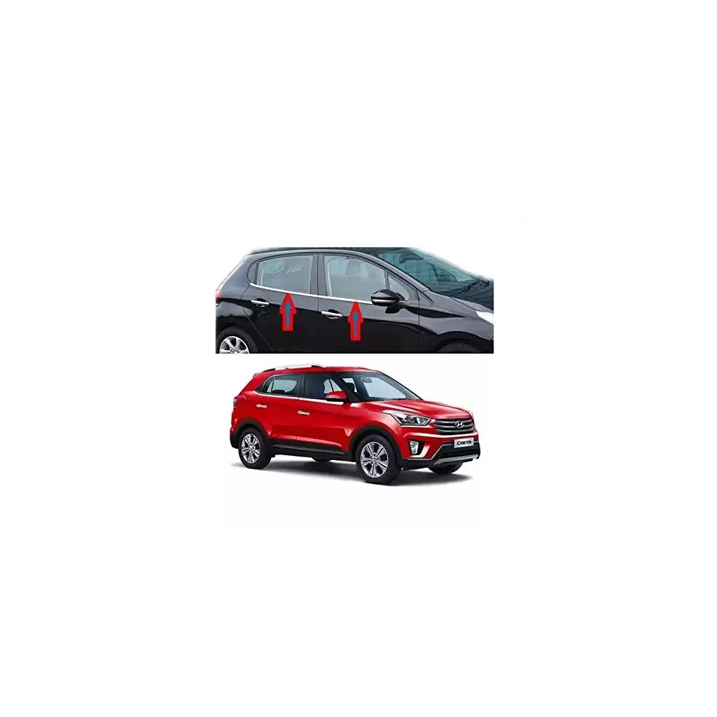 Premium Glossy Chrome Lower Window Garnish for Hyundai Creta-RideoFrenzy