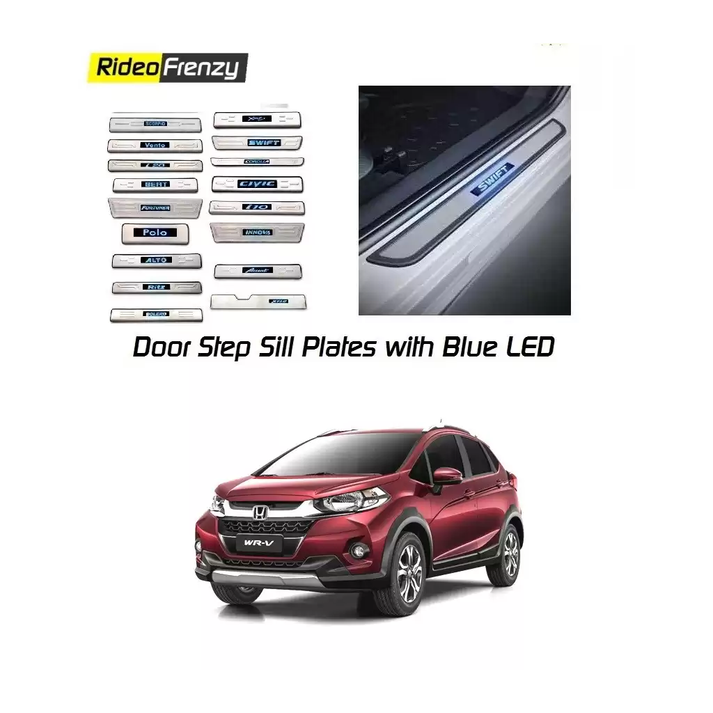 Door Stainless Steel Sill Plate with Blue LED for Honda WRV