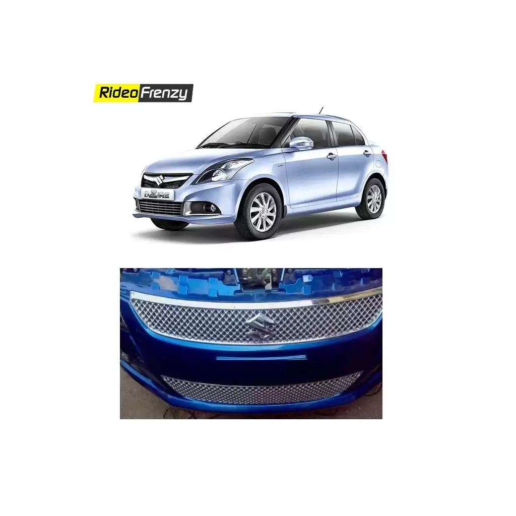 Maruti Swift Dzire Chrome Grill Covers (Upper+lower) | High Quality ABS Plastic Chrome Plating