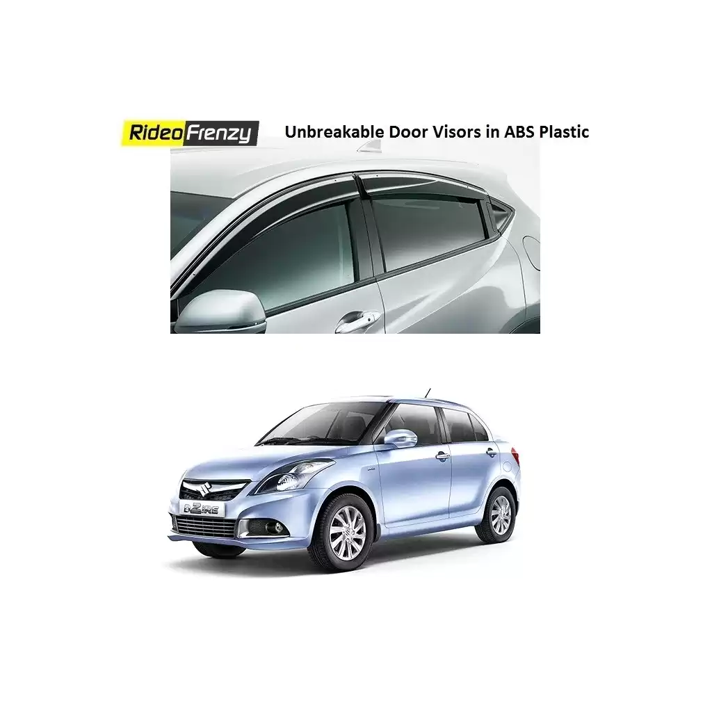 Buy Unbreakable Swift Dzire Door Visors in ABS Plastic at low prices-RideoFrenzy