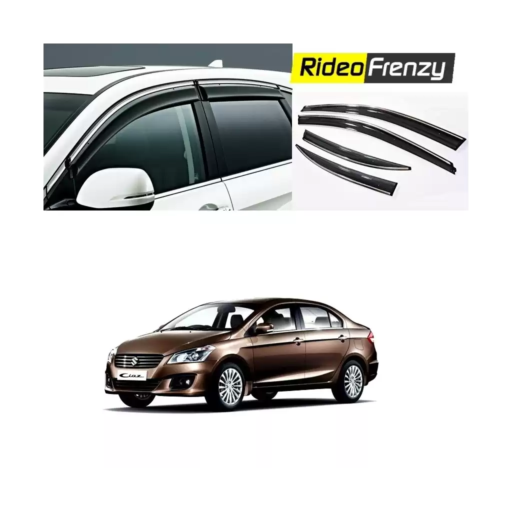 Maruti Ciaz Chrome Line Door Visors in ABS Plastic