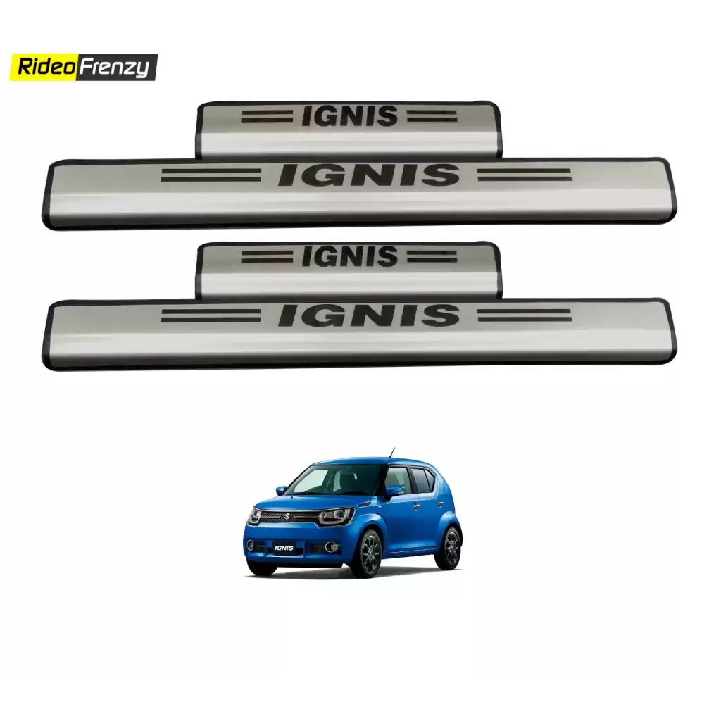 Maruti Ignis Stainless Steel Door Scuff Sill Plate with blue LED