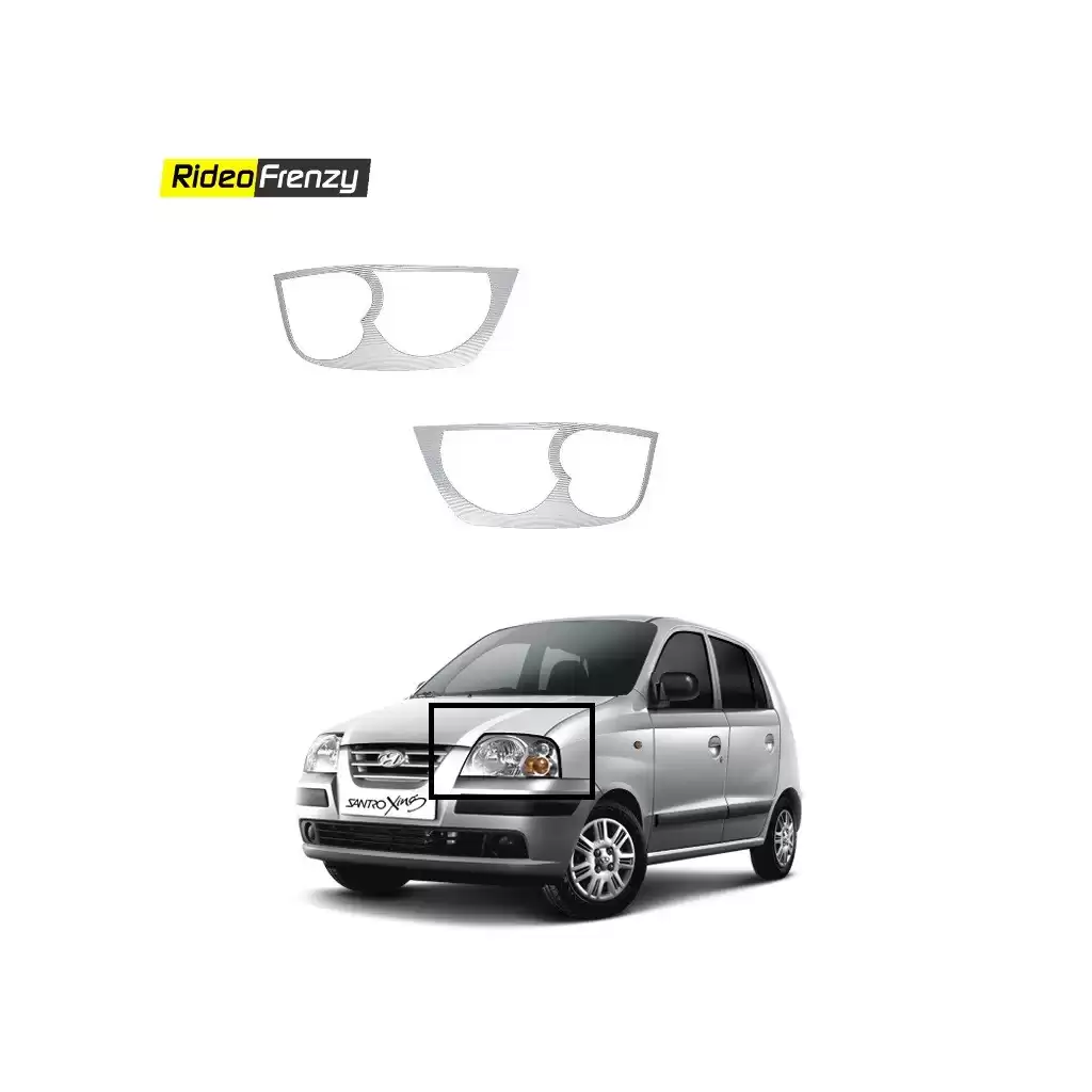 Buy  Hyundai Santro Xing Chrome HeadLight Covers at low prices-RideoFrenzy
