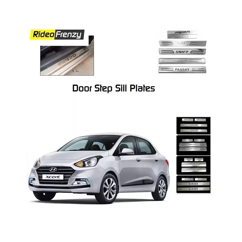 Buy Hyundai Xcent Stainless Steel Door Scuff Sill Plate at low prices-RideoFrenzy