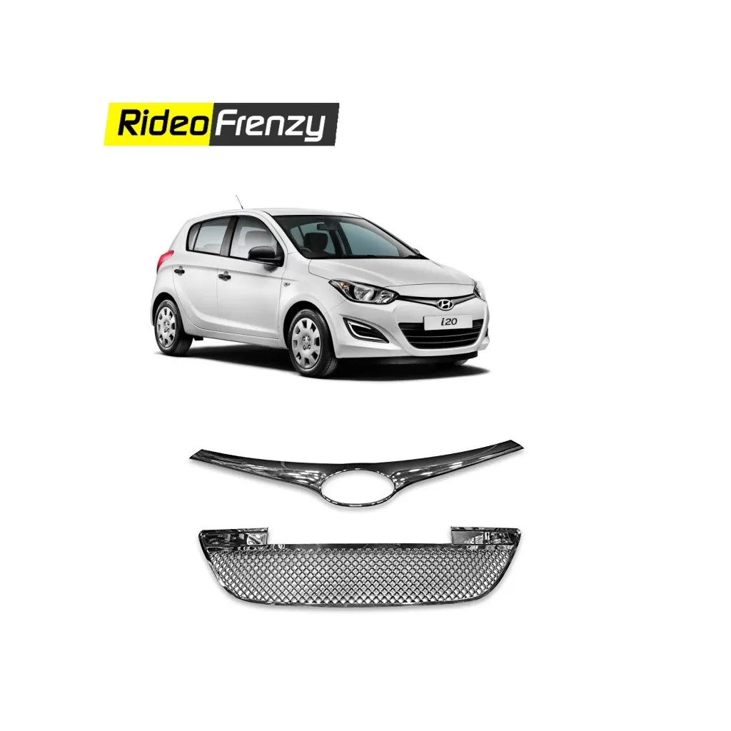 Buy Hyundai i20 Front Chrome Grill Covers (Upper+lower) | High Quality ABS Plastic Chrome Plating