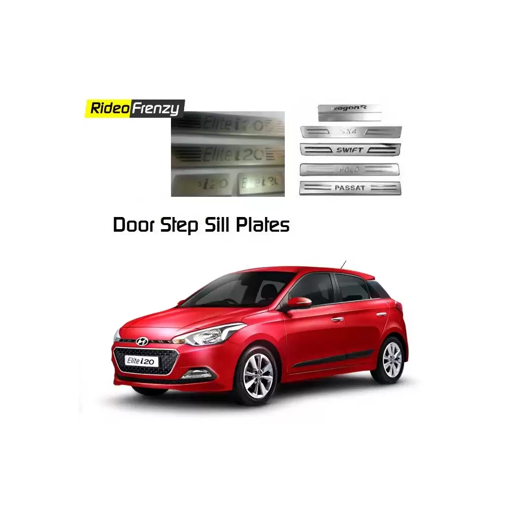 Buy Hyundai Elite i20 Stainless Steel Door Scuff Sill Plate at low prices-RideoFrenzy