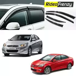 Buy Unbreakable Hyundai Verna Fluidic Door Visors in ABS Plastic with Chrome lining at low prices-RideoFrenzy