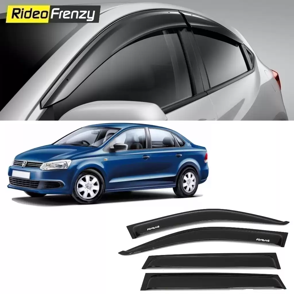 Buy Unbreakable Volkswagen Vento Door Visors in ABS Plastic at low prices-RideoFrenzy