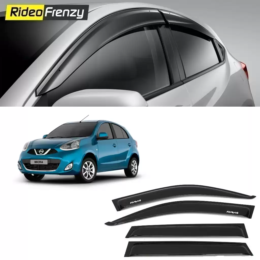 Buy Unbreakable Nissan Micra Door Visors in ABS Plastic at low prices-RideoFrenzy