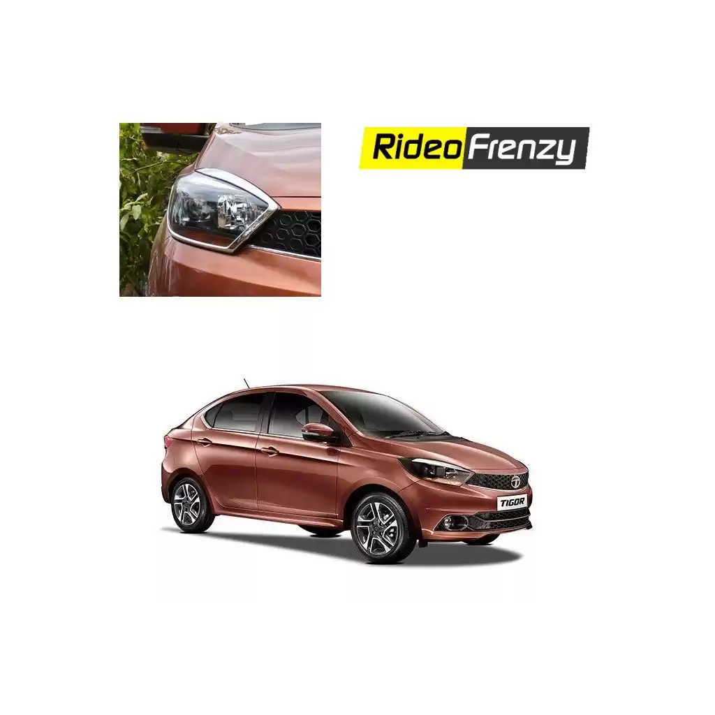 Buy Premium Tata Tigor Chrome Head Light Covers at low prices-RideoFrenzy