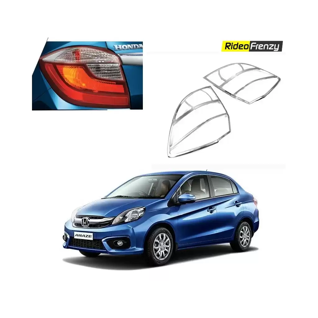 Buy Premium Honda Amaze Chrome Tail Light Covers online at low prices-RideoFrenzy