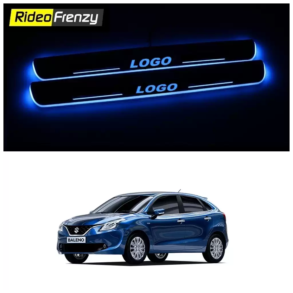 Buy Maruti Baleno Illuminated Sill/Scuff Plates Online India | 3D Power LED Mirror Finish