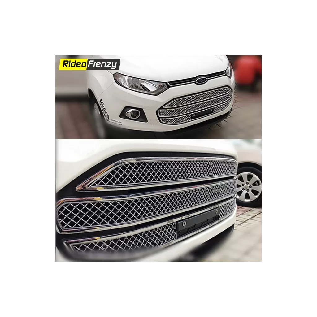 Buy Glossy Ford Ecosport Front Chrome Grill Covers at low prices-RideoFrenzy