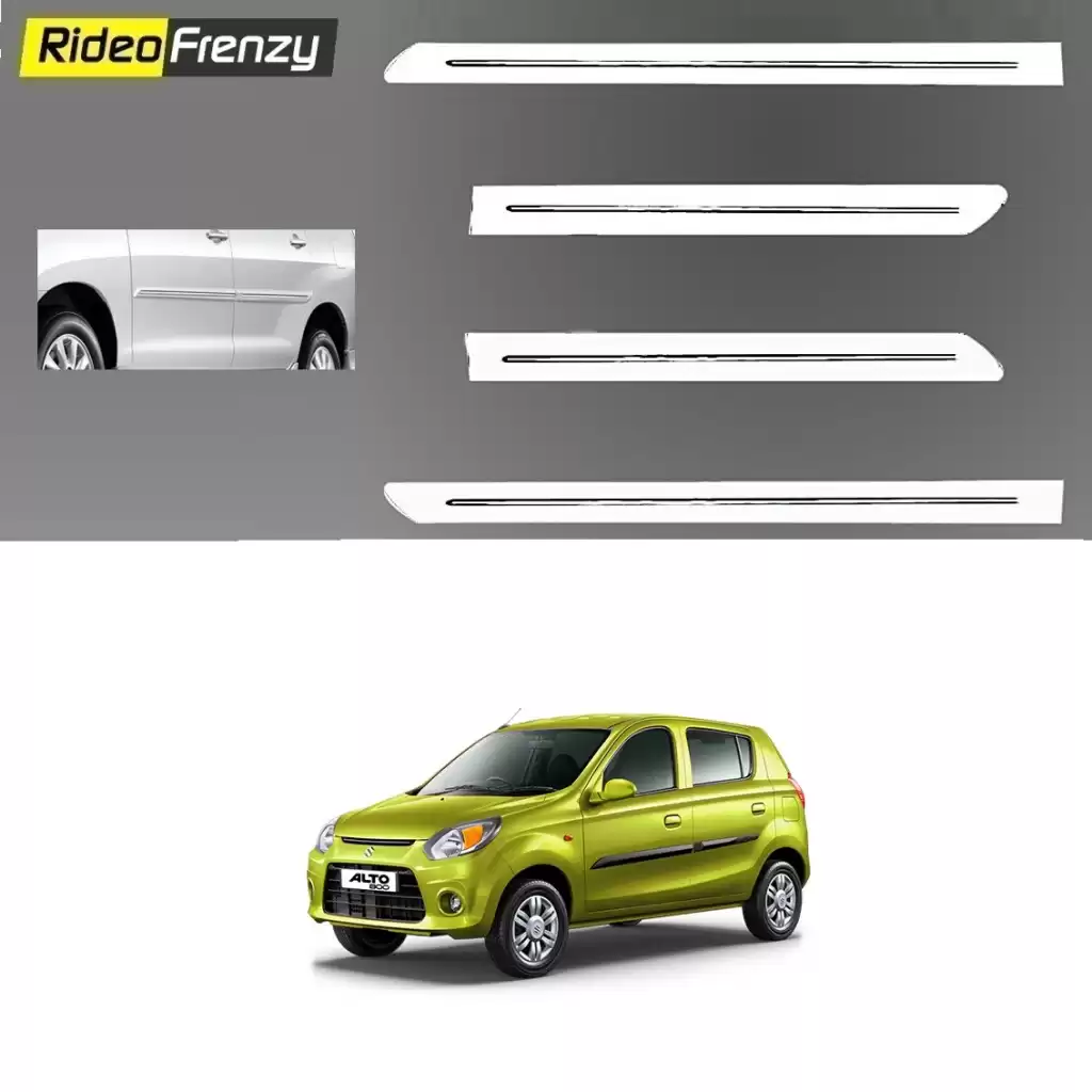 Maruti Alto 800 White Chrome Side beading