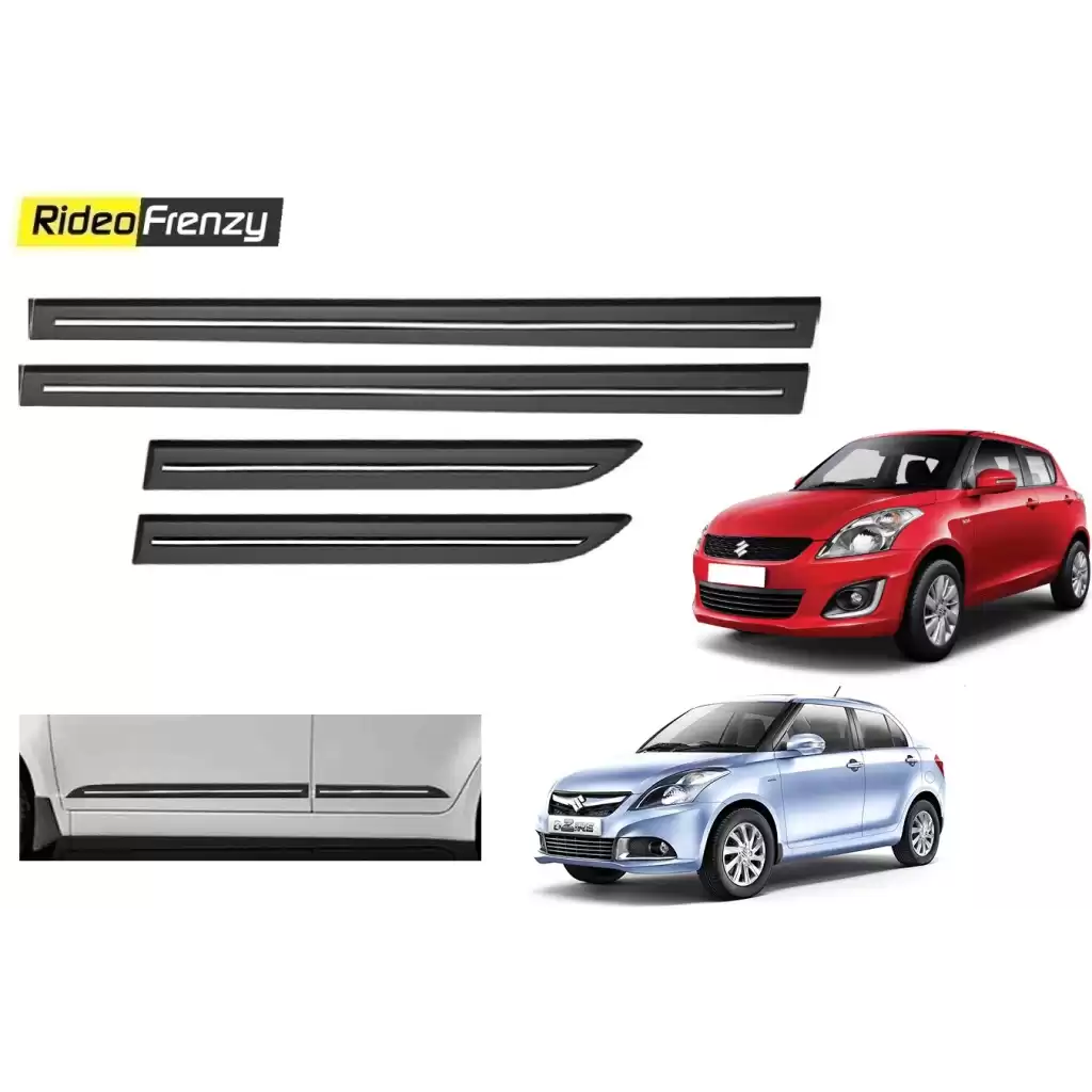 Buy Maruti Swift & Dzire Black Chrome Side beading at low prices-RideoFrenzy