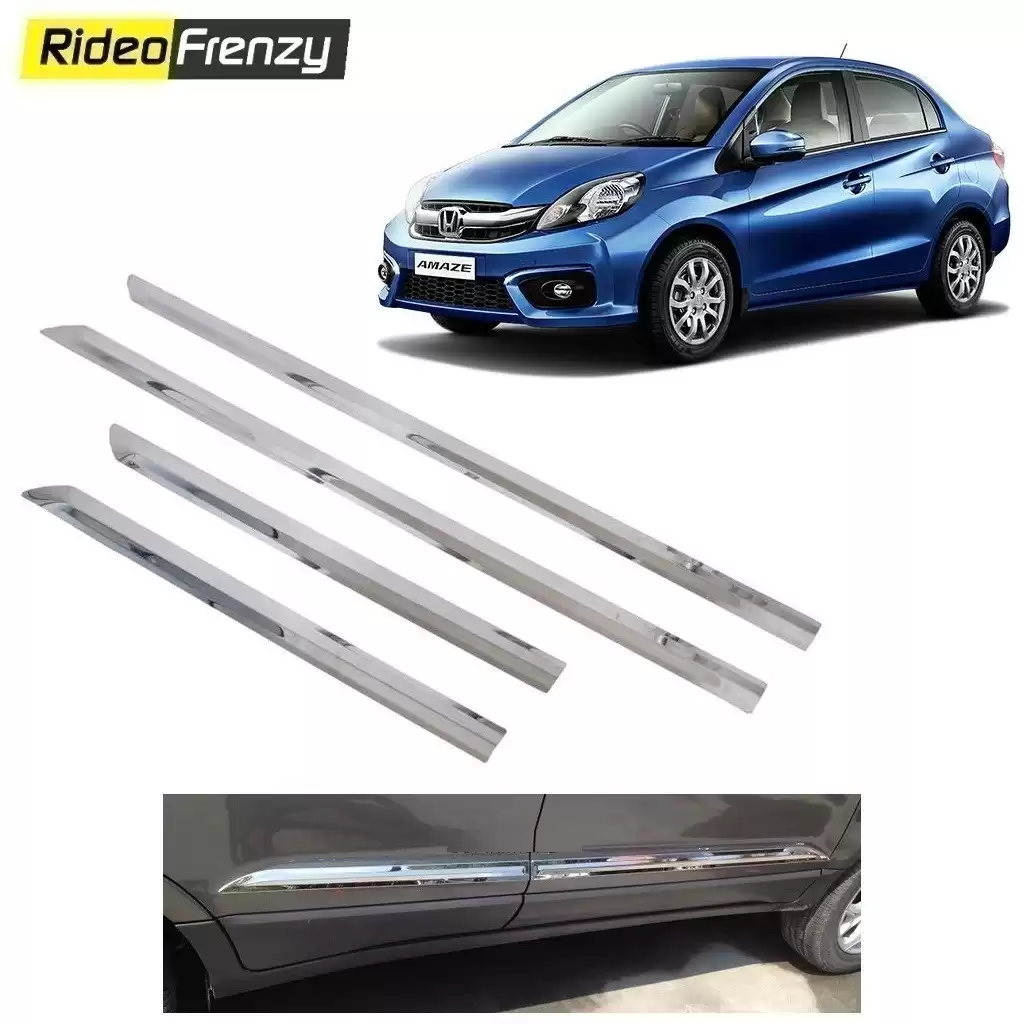 Buy Stainless Steel Honda Amaze Chrome Side Beading online at low prices-RideoFrenzy 