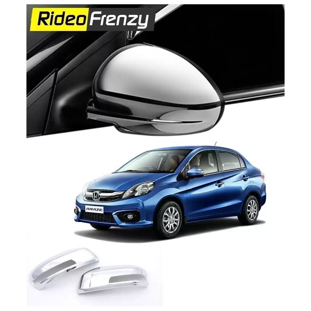 Buy Honda Amaze Chrome Side Mirror Covers online at low prices-RideoFrenzy