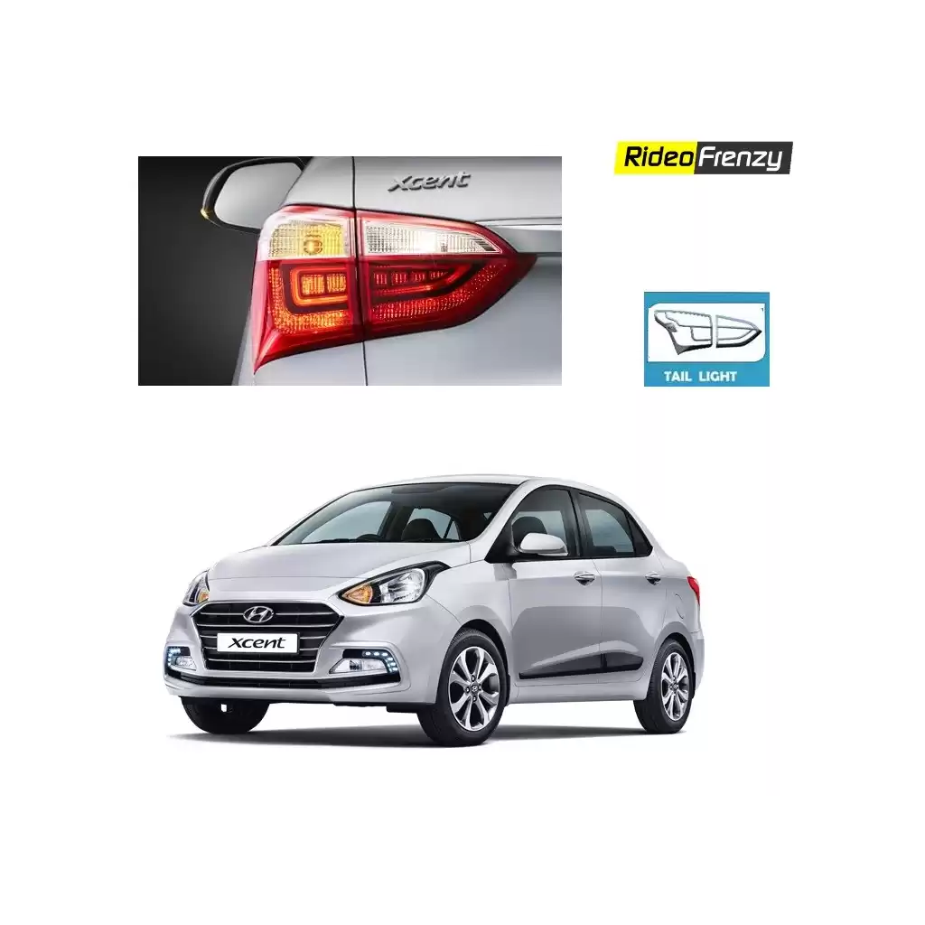 Buy New Hyundai Xcent Chrome Tail Light Covers online at low prices-RideoFrenzy