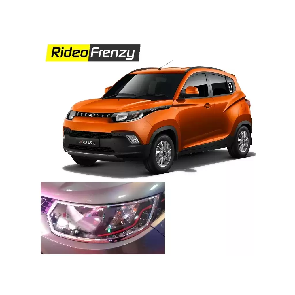 Buy Mahindra KUV100 Chrome Head light Covers online at low prices-RideoFrenzy