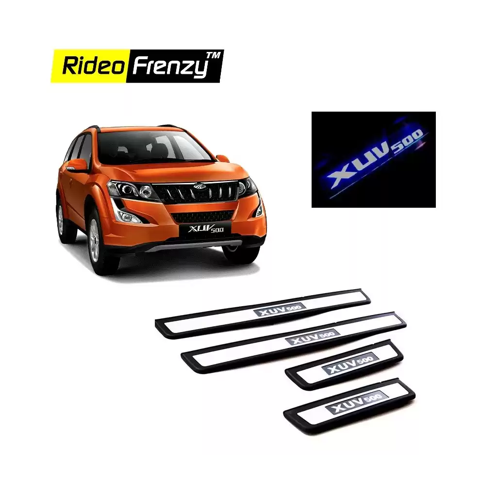 Buy Mahindra XUV500 Stainless Steel Door Sill Plate with Blue LED at Rideofrenzy