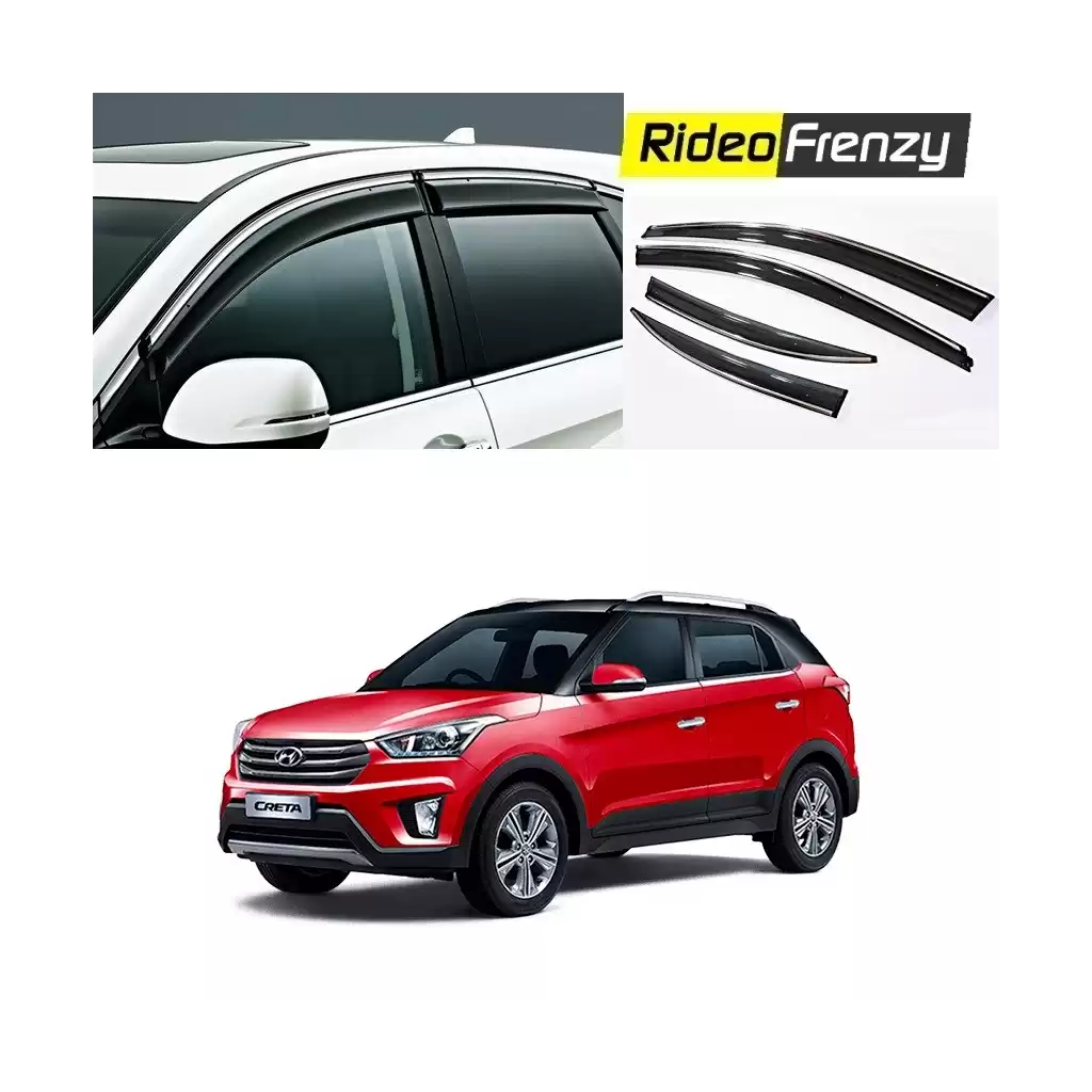 Buy Hyundai Creta Chrome Line Door Visors in ABS Plastic at low prices-RideoFrenzy