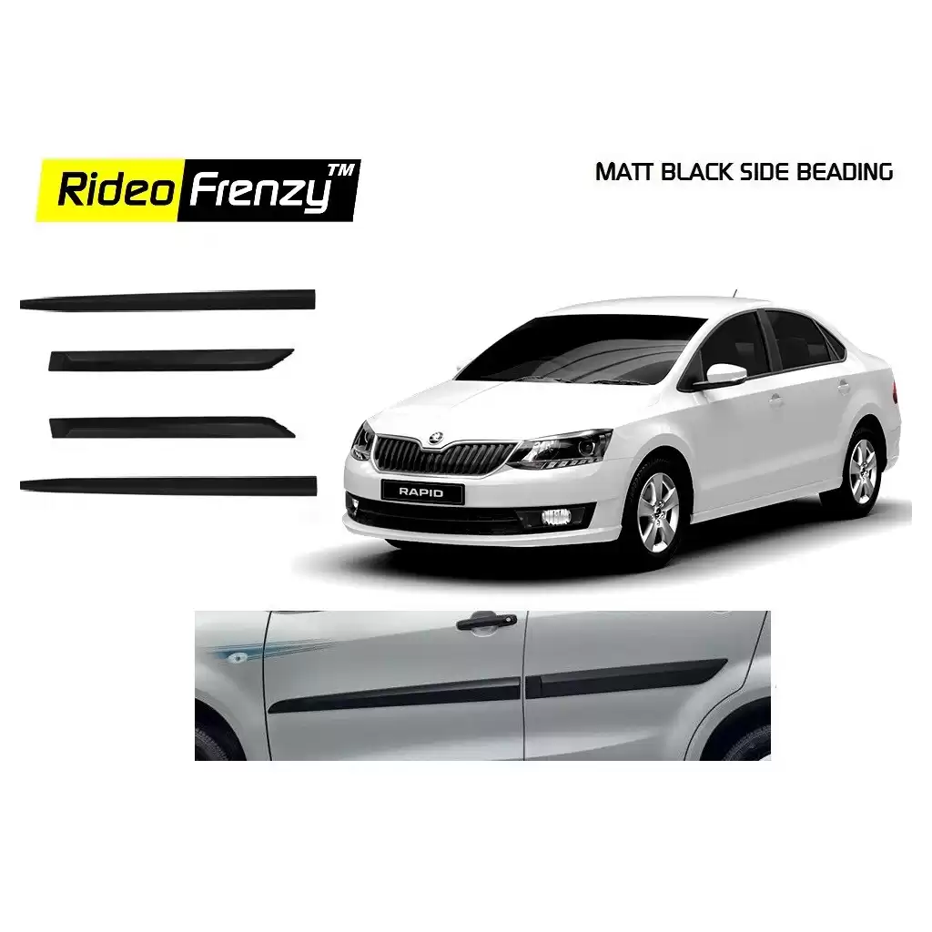 Buy Skoda Rapid Matt Black Side Beading online at low prices-Rideofrenzy