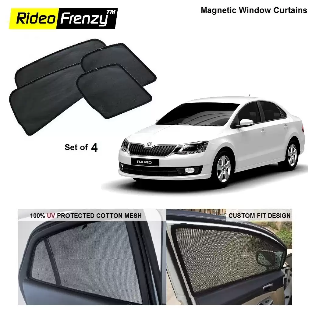 Buy Skoda Rapid Magnetic Window Sunshades online at low prices-Rideofrenzy
