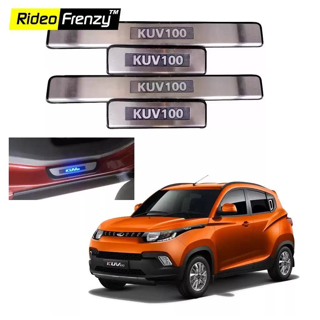 Buy Mahindra KUV100 Illuminated Scuff Plate with Blue LED online at low prices-Rideofrenzy