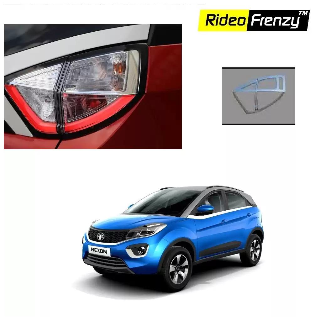 Buy Tata NEXON Chrome Tail Light Garnish Covers online at low prices | Rideofrenzy