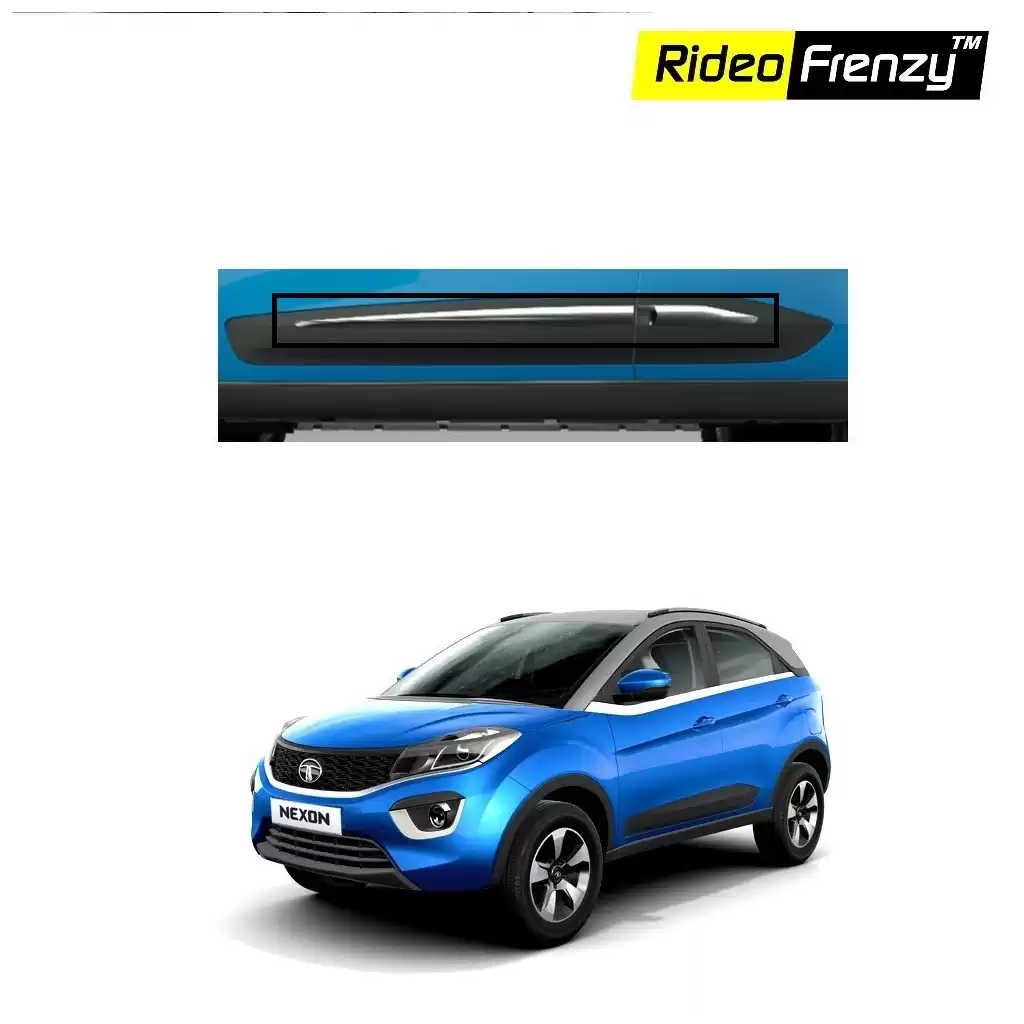 Buy Tata NEXON Chrome Side Beading Garnish Covers online at low prices | Rideofrenzy