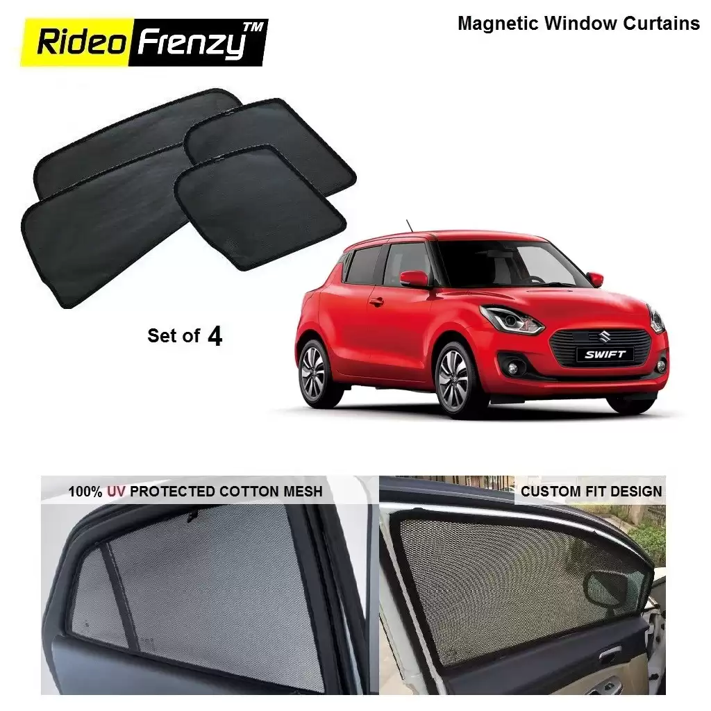 Buy Maruti Suzuki Swift 2018 Magnetic Window Sunshade | 90% heat isolation