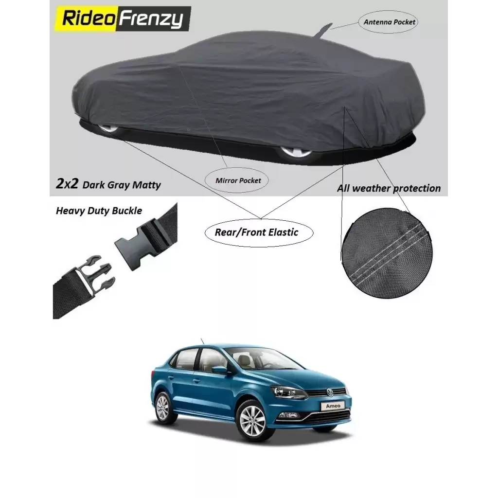 Volkswagen Ameo Car Cover with Mirror & Antenna Pockets online | Rideofrenzy Volkswagen Ameo Car Cover with Mirror & Antenna Pockets online | Rideofrenzy